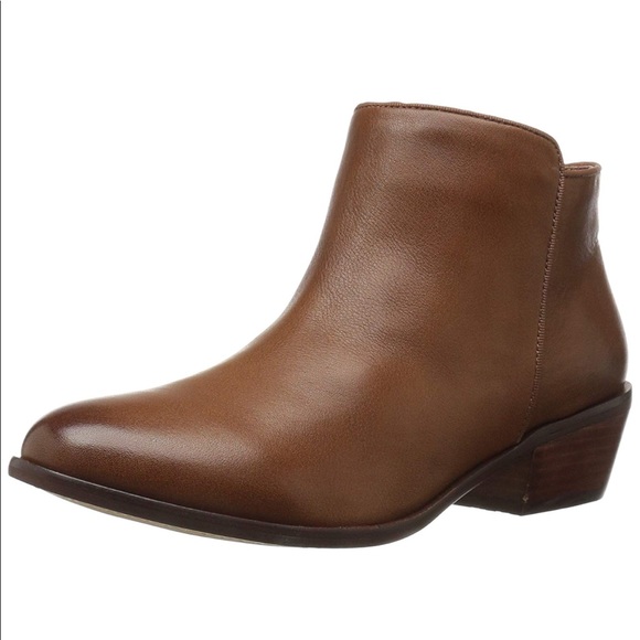 Texas Cognac Leather Low Heel Ankle Booties - Picture 6 of 8